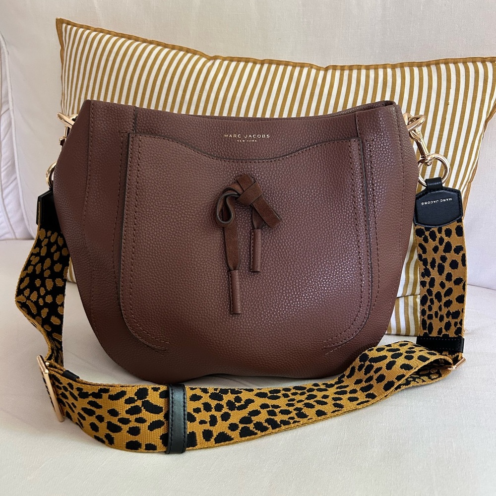 Marc Jacobs Brown Leather Bag with Leopard Strap